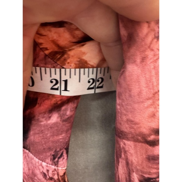 Askari Blouse Womens Large Pink Brown Abstract Flare Sleeve V Neck Art Top USA - Picture 6 of 10